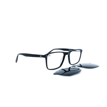 SQUARE OOG HANDMADE BLACK POLARISED CLIP ON - Image 2