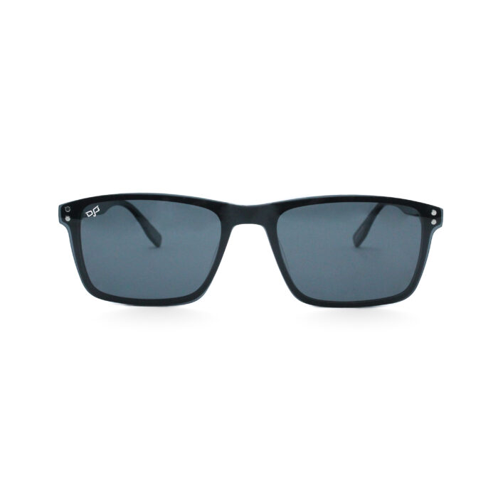 SQUARE OOG HANDMADE BLACK POLARISED CLIP ON - Image 4
