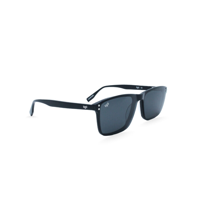 SQUARE OOG HANDMADE BLACK POLARISED CLIP ON - Image 5