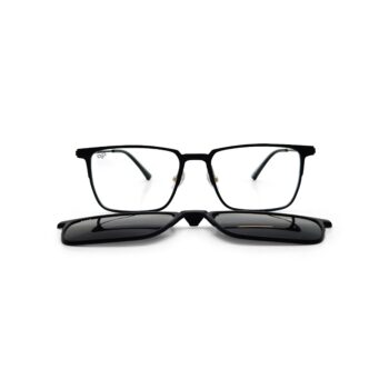 SQUARE ONCE BLACK ULTEM TITANIUM POLARISED CLIP ON