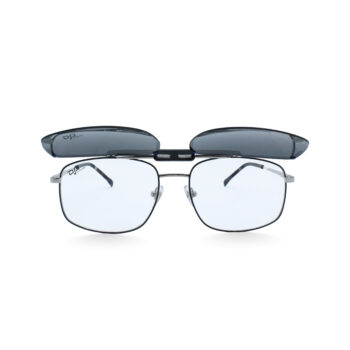 SQUARE OEIL POLARISED CLIP ON SILVER BLUE - Image 3