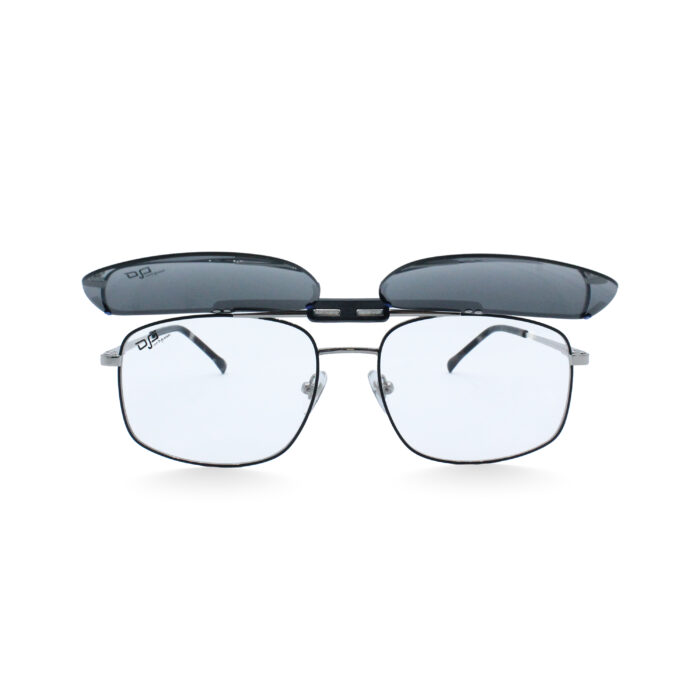 SQUARE OEIL POLARISED CLIP ON SILVER BLUE - Image 3