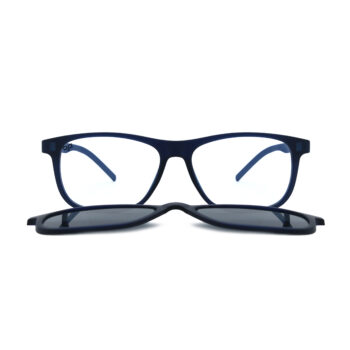 SQUARE GHOV HANDMADE BLACK BLUE POLARISED CLIP ON