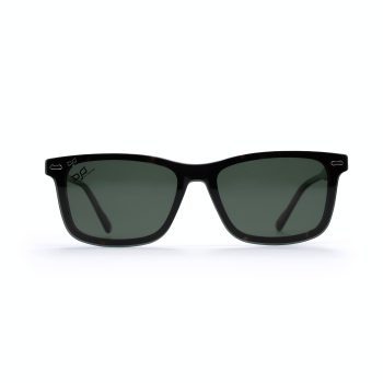 SQUARE OOG SHELL BROWN HANDMADE WITH POLARISED CLIP ON