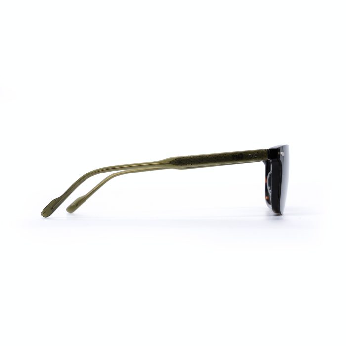 SQUARE OOG SHELL BROWN HANDMADE WITH POLARISED CLIP ON - Image 3