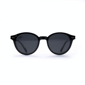 ROUND OOG SHINE BLACK HANDMADE WITH POLARISED CLIP ON - Image 4