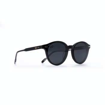 ROUND OOG SHINE BLACK HANDMADE WITH POLARISED CLIP ON - Image 5