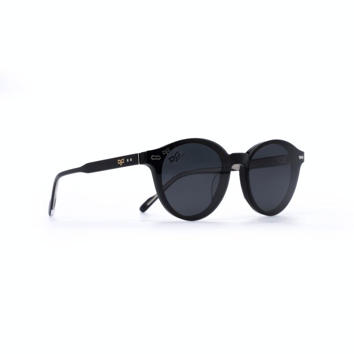 ROUND OOG SHINE BLACK HANDMADE WITH POLARISED CLIP ON - Image 5