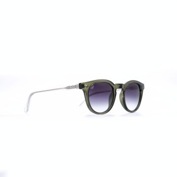 ROUND CLEAR GREEN FRAME AND CLEAR TEMPLES WITH BLACK LENSES - Image 2