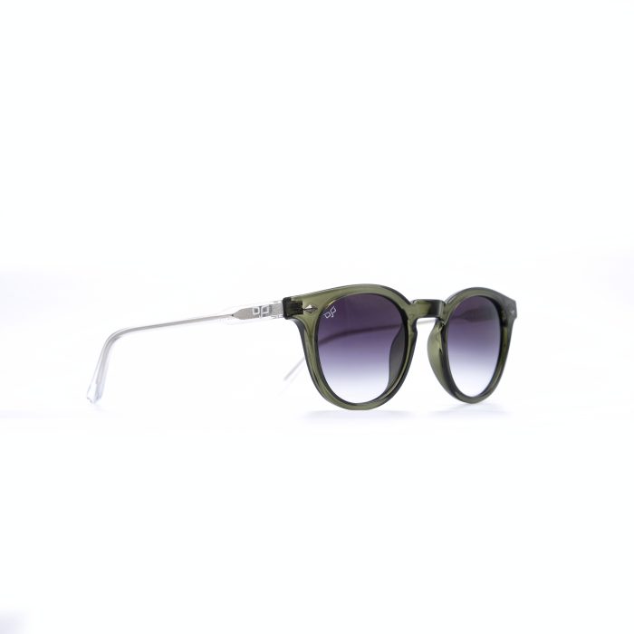 ROUND CLEAR GREEN FRAME AND CLEAR TEMPLES WITH BLACK LENSES - Image 2