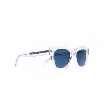 SQUARE CLEAR FRAME AND TEMPLES WITH BLUE LENSES HANDMADE - Image 2
