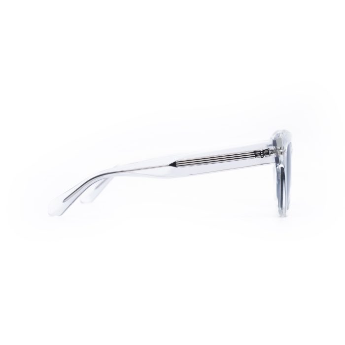 SQUARE CLEAR FRAME AND TEMPLES WITH BLUE LENSES HANDMADE - Image 3