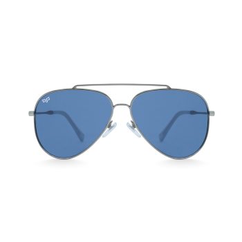 OVAL OYE MATTE SILVER BLUE REVERSE ANGLE HANDMADE