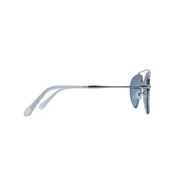 OVAL OYE MATTE SILVER BLUE REVERSE ANGLE HANDMADE - Image 3