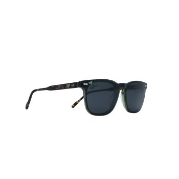 SQUARE OOG CLEAR GREEN AND SHELL BROWN HANDMADE WITH POLARISED CLIP ON - Image 5