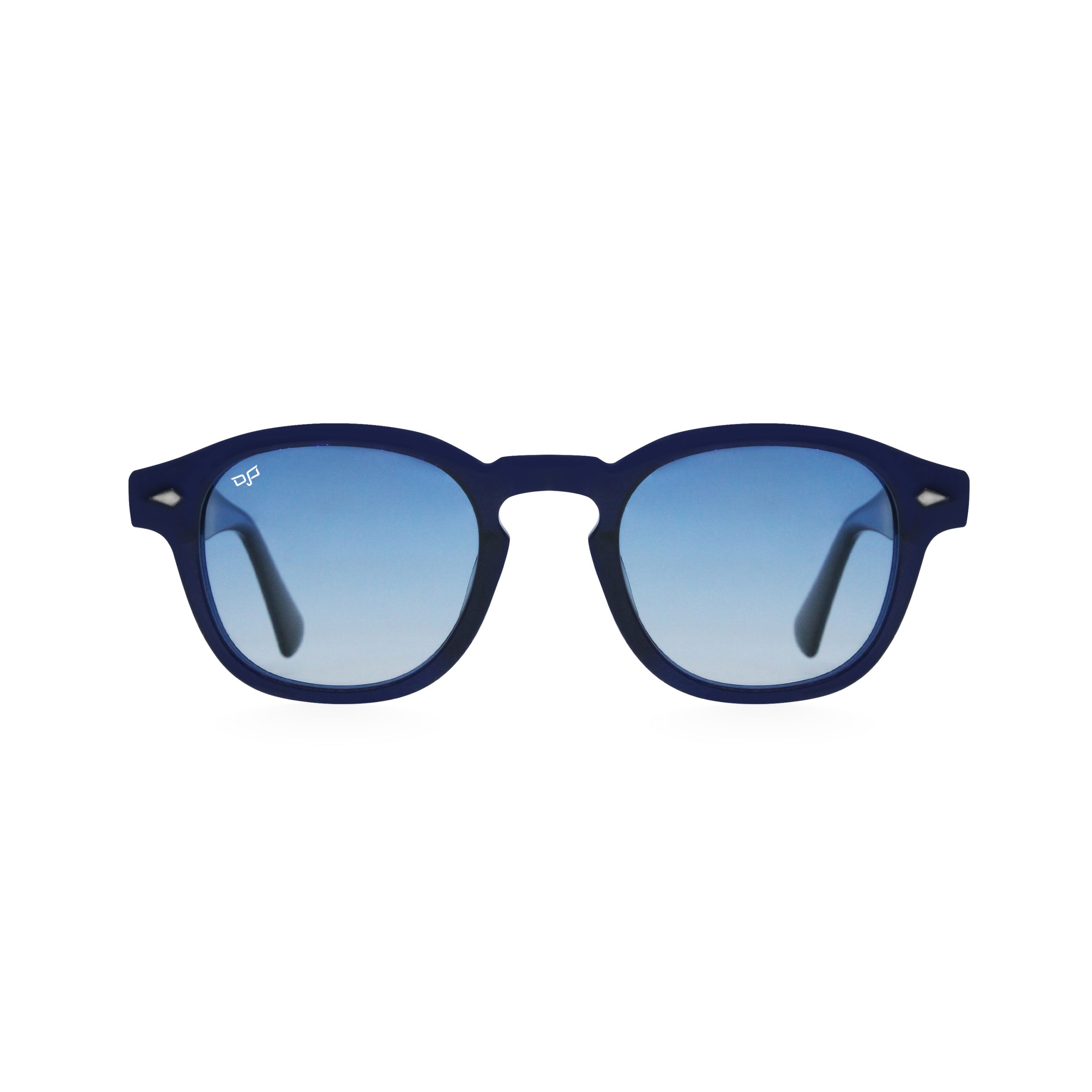 Clear Blue Oval Sunglasses Retro Small Transparent Oval Sunglasses Colored Mirror Lens  main image 3