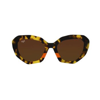 OVAL OOG SHELL ORANGE BROWN HANDMADE