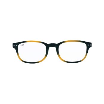 SQUARE READING GLASSES BLUE BLOCK 2.00