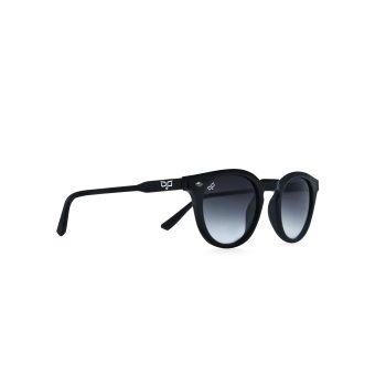 ROUND BLACK FRAME AND TEMPLES WITH BLACK LENSES - Image 2