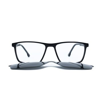 OVAL OOG HANDMADE BLACK POLARISED CLIP ON