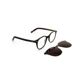 ROUND ONCE HANDMADE SHELL BROWN POLARISED CLIP ON - Image 2