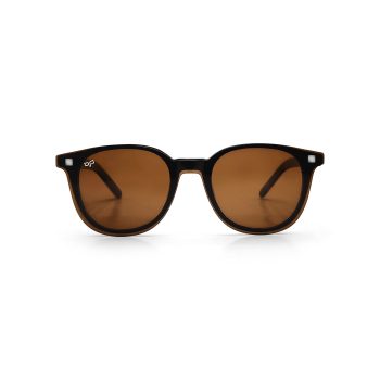 ROUND ONCE HANDMADE SHELL BROWN POLARISED CLIP ON - Image 4