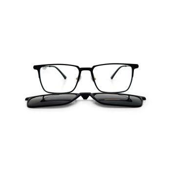 SQUARE ONCE BLACK ULTEM TITANIUM POLARISED CLIP ON