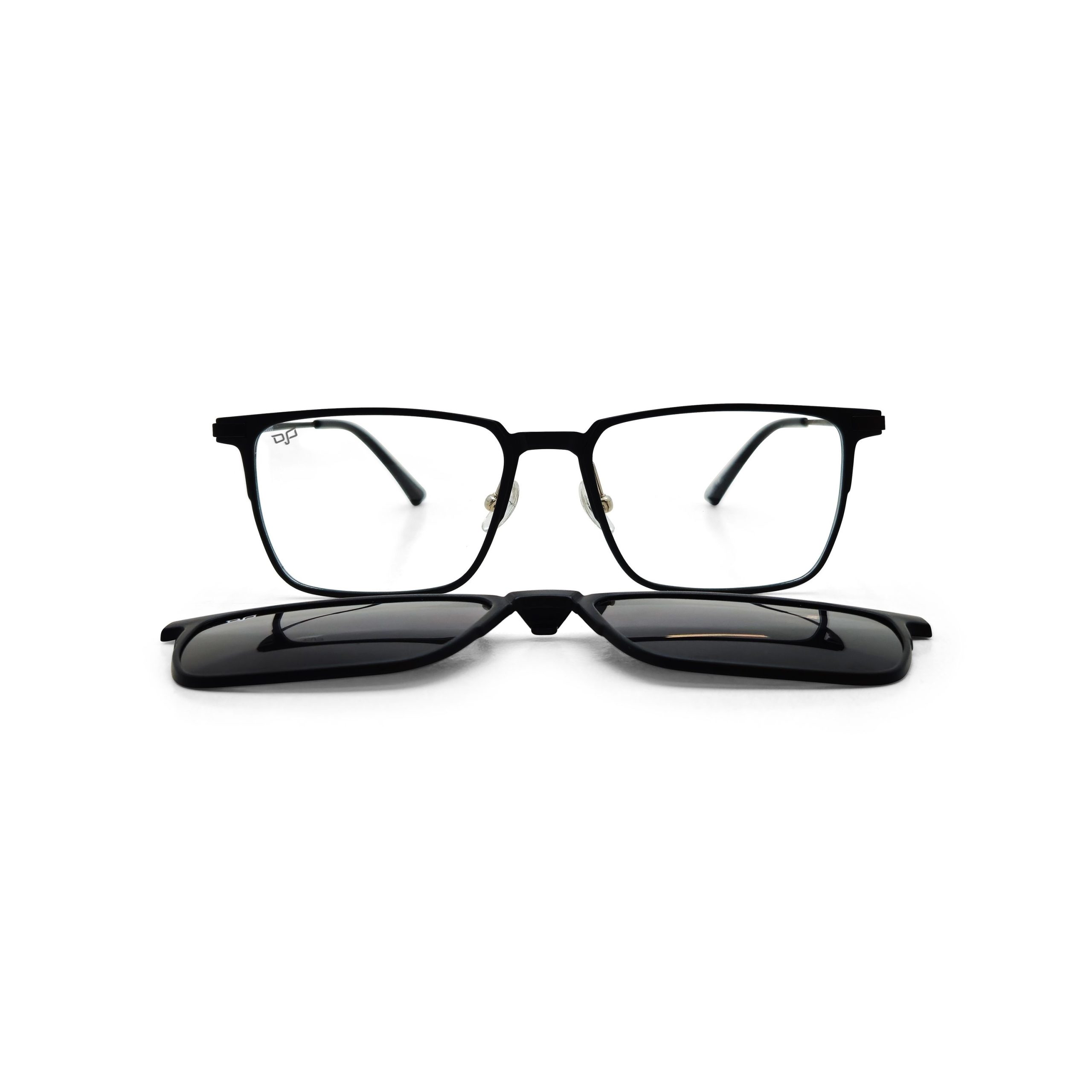 38OVE30086-A.jpg SQUARE ONCE BLACK ULTEM TITANIUM POLARISED CLIP ON - Image 1