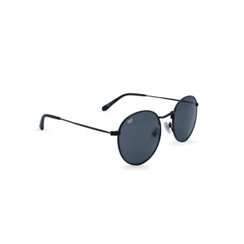 CLASSIC ROUND METAL SUNGLASSES WITH BLACK LENSES - Image 2