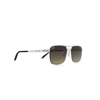 SQUARE STAINLESS STEEL SCREW LESS GOLD FRAME AND BROWN LENSES - Image 2