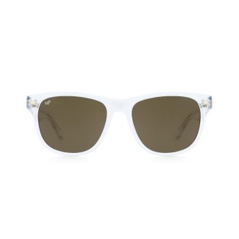 SQUARE SUNGLASSES WITH BROWN LENSES
