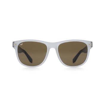 SQUARE WITH CLEAR AND SHELL BROWN FRAME AND BROWN LENSES