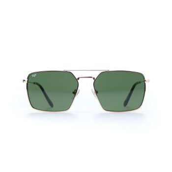 SQUARE WITH GOLD FRAME AND GREEN LENSES