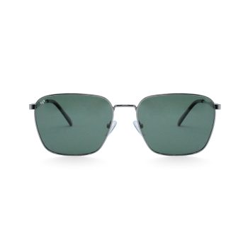 SQUARE OLHO SILVER GREEN POLARISED