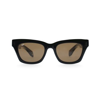 SQUARE OLLO BLACK BROWN POLARISED HANDMADE